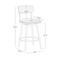 thumbnail image 5 of CHITA Swivel Counter Height Bar Stools with Back Set of 2, 27'' Seat Height, Metal & Wood Frame, Black, 5 of 10