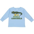 thumbnail image 3 of Inktastic In a While Crocodile with Cool Green Crock in Sunglasses Boys or Girls Long Sleeve Toddler T-Shirt, 3 of 5