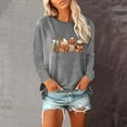 thumbnail image 1 of Halloween TIMIFIS Mode Automne Femmes Hauts Décontractés, Hauts Manches 3/4 Femmes T-Shirts Imprimé Papillon Mignons T-Shirts Décontractés Amples Légers Henley Hauts Femmes, 1 of 6