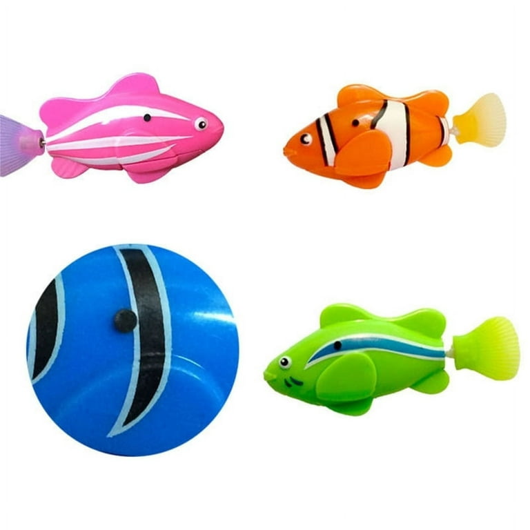 Pet Cat Toy LED Interactive Swimming Robot Fish Toy for Cat Glowing Electric Fish Toy to Stimulate Pet's Hunter Instincts(Green)