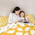 thumbnail image 4 of Homewish Ghost Silhouette Full Size Comforter Sets for Gifts, Vibrant Orange Cute Skull Bedding Comforter Set, Halloween Reversible, 3-Piece, 1 Comforter and 2 Pillowcases, 4 of 6