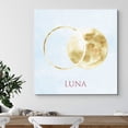 thumbnail image 2 of PixonSign Canvas Print Wall Art Luna Dual Yellow Moons Astronomy & Space Brushstroke Illustrations Modern Art Chic Scenic Colorful Multicolor Pastel for Living Room, Bedroom, Office - 12"x12", 2 of 5