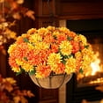 thumbnail image 4 of Fall Artificial Hanging Flower Basket, UV Resistant Faux Mum Floral Hanging Planter, 13.7×19.5 Inch No Foam, Autumn Decoration for Porch, Garden, Patio and Balcony, 4 of 7