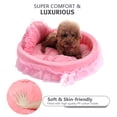thumbnail image 3 of Cama para perro pawstrip rosa lavable diseño de princesa y gato suave para mascotas, 3 of 5