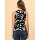 thumbnail image 4 of INSPIRE CHIC Top peplum envolvente con dobladillo asimétrico en la cintura con cuello en V sin mangas para mujerNegro Blanco-Floral M, 4 of 5