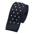 thumbnail image 4 of Ticikt Men's Solid Color Knit Tie Smart Formal Cotton Necktie Flat Bottom, 4 of 4