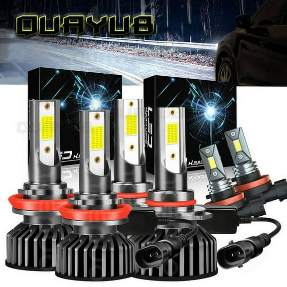 For Ram 1500 2500 2019-2020 Pickup Combo LED Headlight Hi-Low Fog Light Bulbs Kit