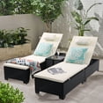 thumbnail image 6 of 3 Pcs Patio Chaise Lounge with Coffee Table Cushion&Pillow Outdoor Lounge Chair Chaise Lounger Patio Reclining Chair 5 Angle Adjustment PE Rattan for Courtyards Poolside Garden, 6 of 10