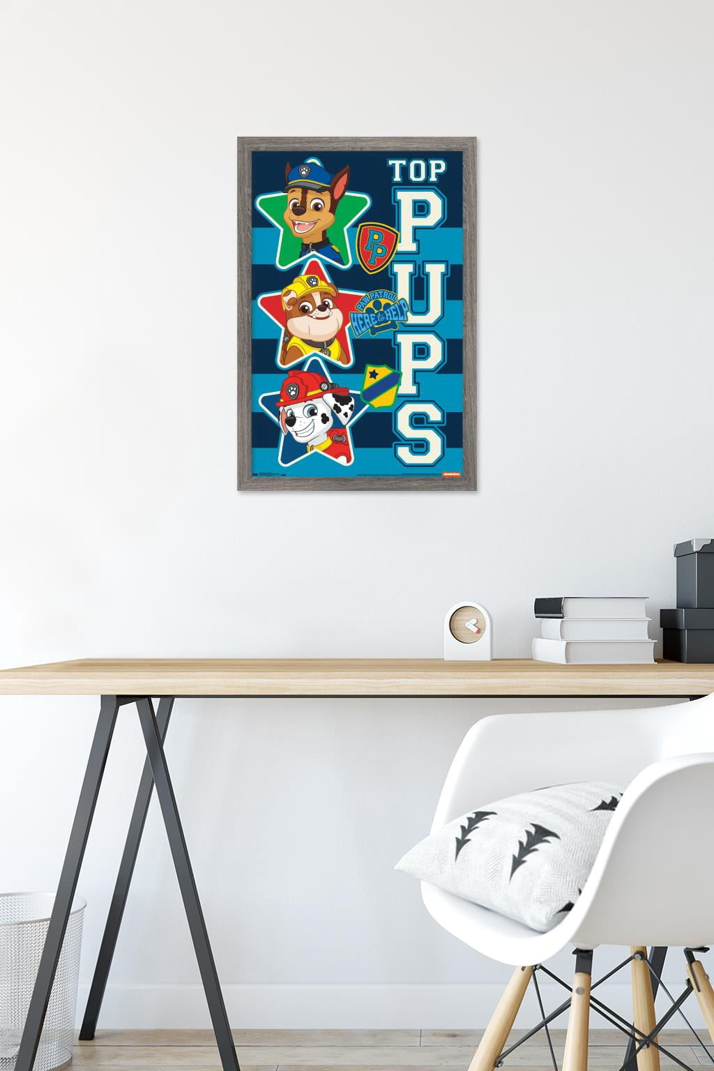 Nickelodeon Paw Patrol - Top Pups Wall Poster, 14.725" x 22.375", Framed