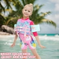 thumbnail image 4 of Gogokids Kids Swim Vest Life Jacket,Toddler Floaties Jackets with Armbands, Swimming Training Wing Arm with Crotch Strap for 30-70 lbs Girls Boys, Pink Mermaid(2-6 Years), 4 of 9