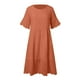 thumbnail image 3 of Vestido Informal de Encaje Calado Para Mujer, Cuello En V, Manga Corta, Fluido, Midi, Para Uso Diario, Primavera y Verano, 3 of 3
