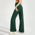 thumbnail image 4 of ATOYSOY Women's Loose Yoga Stretch Wide Leg Pants Casual Workout Palazzo Pants Solid Color Sweatpants Trousers Retro High Waist Drawstring Trendy Pants Green S, 4 of 4