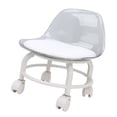 thumbnail image 1 of Taburete Bajo Con Ruedas Y Respaldo, Asiento Acrílico Resistente Con Ruedas Universales, Silla Cómoda, 1 of 7