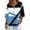 #02Blue, variant on Women's Striped Cotton Linen Blouse V Neck 3/4 Sleeve Casual Summer Tunic Tops #02Light Blue XL