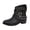 Black, variant on Women's Ankle Boots Fashion Studded Ankle Strap Chunky Heel Side Zipper Punk Goth Motorcycle Booties