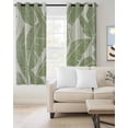 thumbnail image 2 of Green Palm Leaf Blackout Curtains 63 Inches Long for Bedroom, Tropical Botanical Summer Thermal Insulated Room Darkening Black Out Window Curtain Panels Grommet Drapes for Living Room, 2 of 8