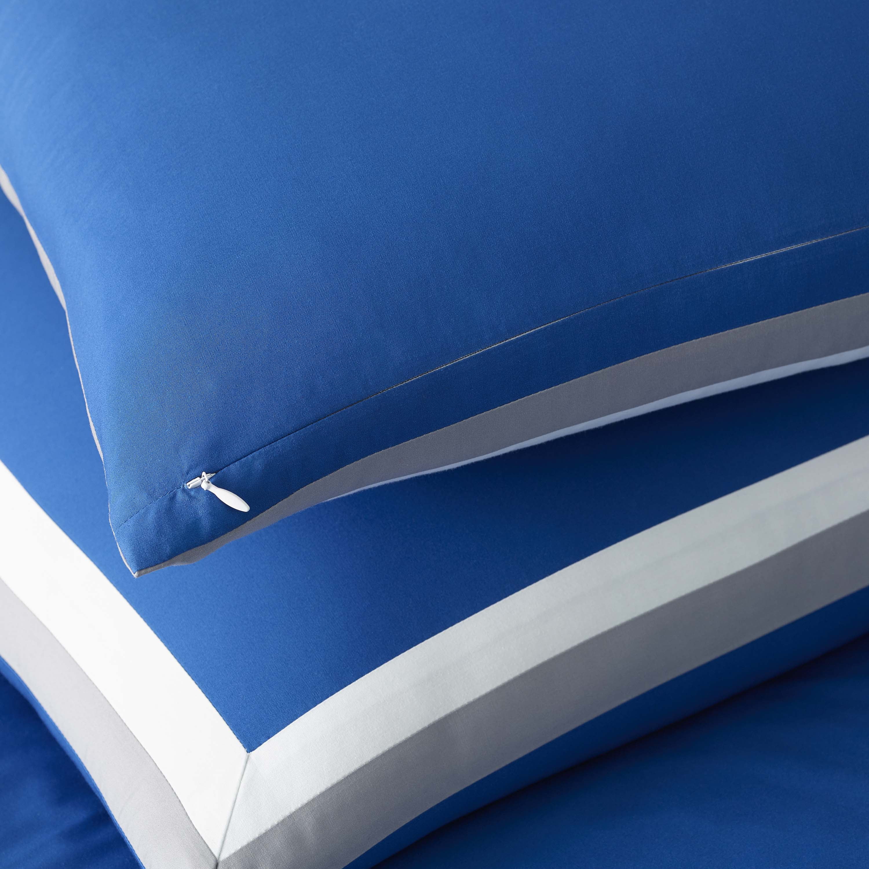 Martex Clean AF Cotton Comforter Set with SILVERbac Antimicrobial Technology, Blue, Full/Queen