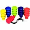 Sportime Giggle Whistle Set with Strap and Clip, Assorted Colors, Set of 6