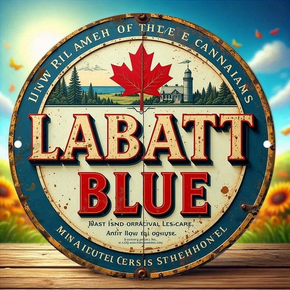 HELLOYOUNG Vintage Labatt Blue Beer Metal Wall Sign - Rustic Aluminum Decor for Outdoor Man Cave Bar