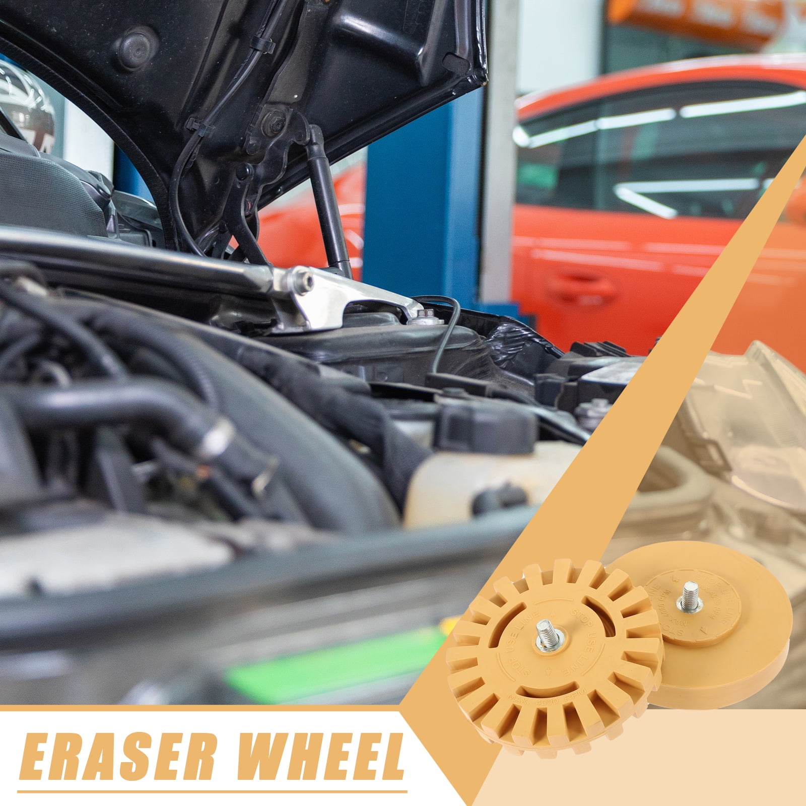 2pcs Eraser Wheel Sticker Remover Tool Detailing Supply Glue Remover For Car  