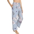thumbnail image 3 of Kdxio Women's Comfy Stretch Blue ButterflyPrint Drawstring Pajama Pants-Small, 3 of 9