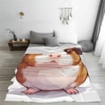 thumbnail image 5 of Honeii Cartoon Guinea Pig Print Fleece Blanket - Throw Blanket for Bed, Sofa, Couch, Camping, and Travel , Microplush Ultra Soft Warm Blanket-50"x40", 5 of 7