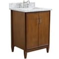 thumbnail image 4 of MCM 25" Rectangle Sink Vanity in Walnut/White Carrara Marble Stone, 4 of 11