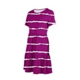 thumbnail image 5 of Hyknon Robes pour Femmes Mode Été Décontracté Manches Courtes Robe T-Shirt à Étages Mini Robes avec Poches Décontracté Doux Fluide Ample Robes, 5 of 5