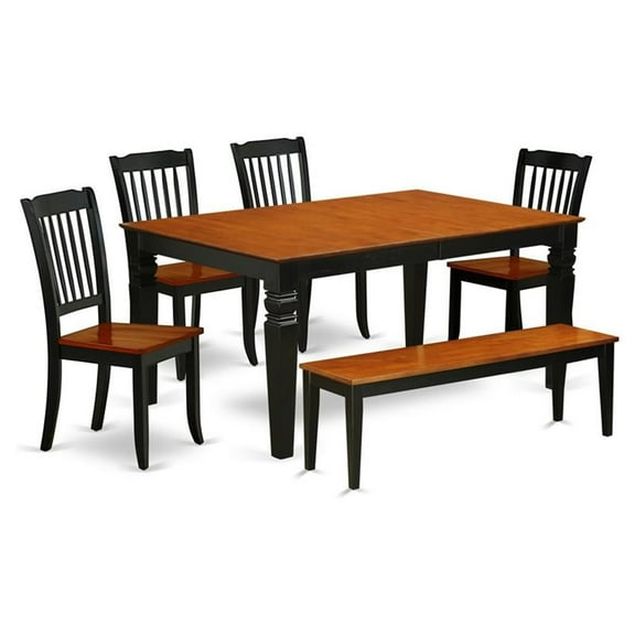 Atlin Designs 6-piece Wood Dining Set in Black/Cherry