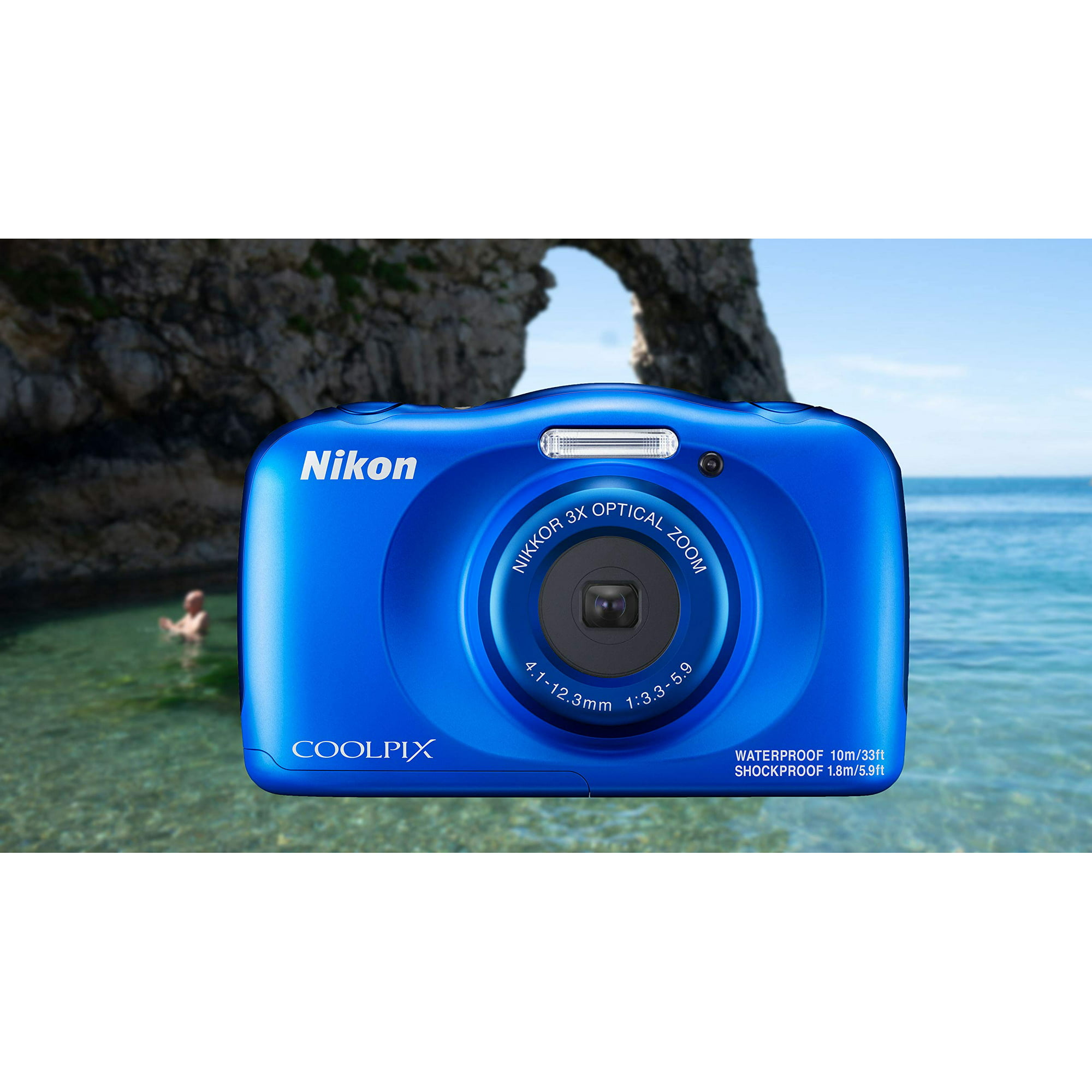 Nikon Coolpix W150 Wi-Fi Rugged Waterproof Digital Camera (Blue