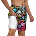 thumbnail image 2 of Sigee Underwater Diving Animals Print Mens Swim Trunks with Compression Liner Quick Dry Swim Stretch Beach Shorts with Pockets,S-3XL, 2 of 7