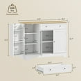 thumbnail image 2 of HOMCOM Buffet Moderne, Armoire de Cuisine 41 Pouces avec Tiroir, Tablette Réglable, 3 Portes pour Salle à Manger, Blanc, 2 of 7