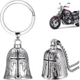 thumbnail image 1 of Campana de la guarda de la motocicleta de 2 piezas, campana de montar del ángel de la guarda con cadena, campanas de motocicleta de acero inoxidable, campana de la suerte, 1 of 5