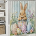 thumbnail image 5 of Cute Bunny with Colorful Easter Eggs-1 4 Piece Bathroom Shower Curtain Sets Bathroom Sets with Shower Curtain And Rugs 4 Piece Waterproof Shower Curtain for Bathroom Decor Set, 5 of 8
