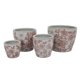 thumbnail image 2 of Conjunto de Macetas Benzara Kerry 4 Piezas, Cerámica Blanca con Flores Rosas, 2 of 5