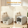 thumbnail image 5 of Enclosed Cat Litter Box, Large Litter Box Enclosure with Front Door Flap and Scoop(White), 5 of 7