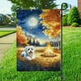 thumbnail image 3 of Hello Fall Maltese Enjoys Warm Campfire Autumn Night Bright Moon Garden Flag 12x18in Double Sided Maltese Dog Lover Gifts Idea Outdoor Decor - 01008, 3 of 5