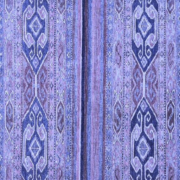 Ahgly Company Machine Washable Indoor Square Abstract Blue Modern Area Rugs, 7' Square
