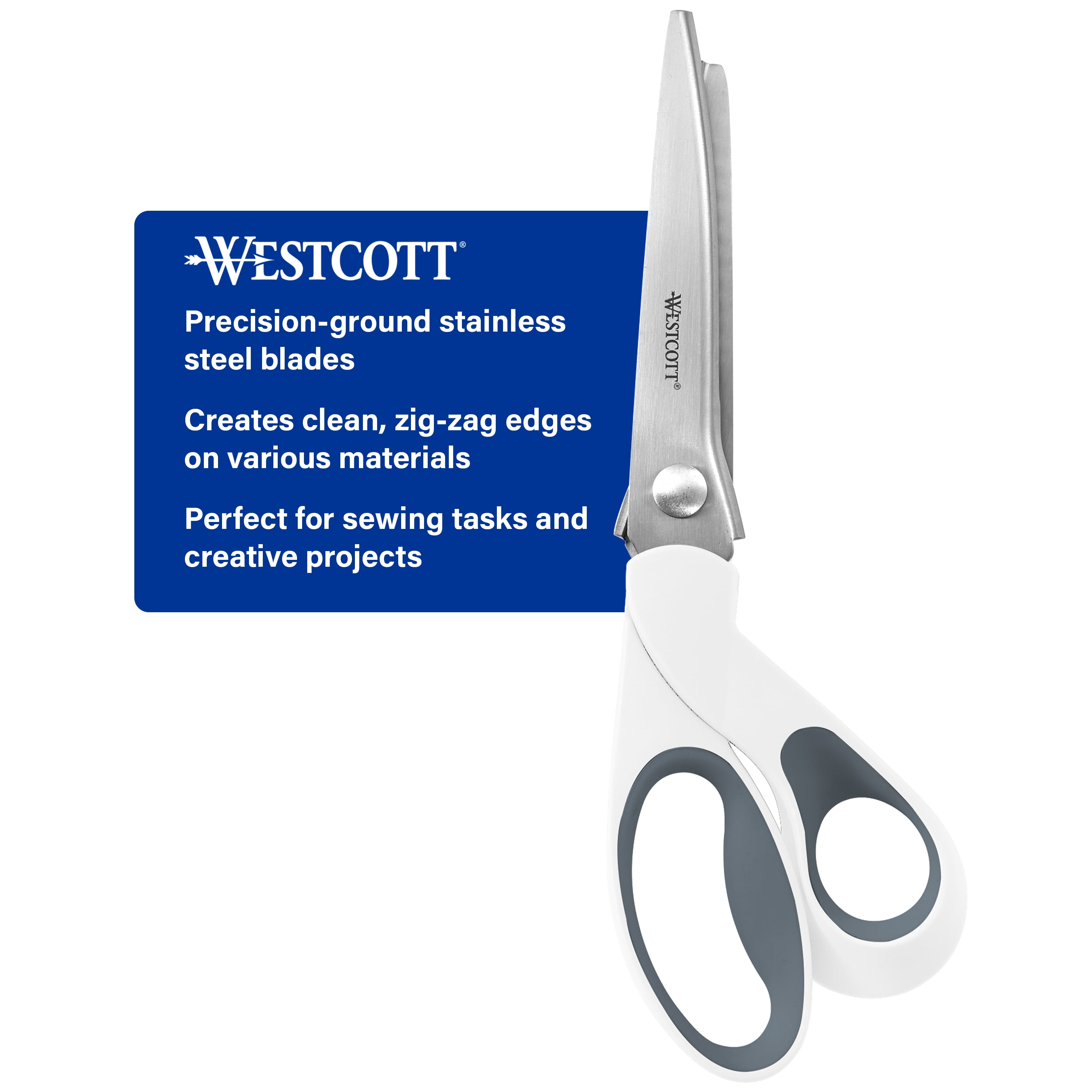 Westcott Pinking Shears 9.5 inch Stainless Steel Fabric Scissors