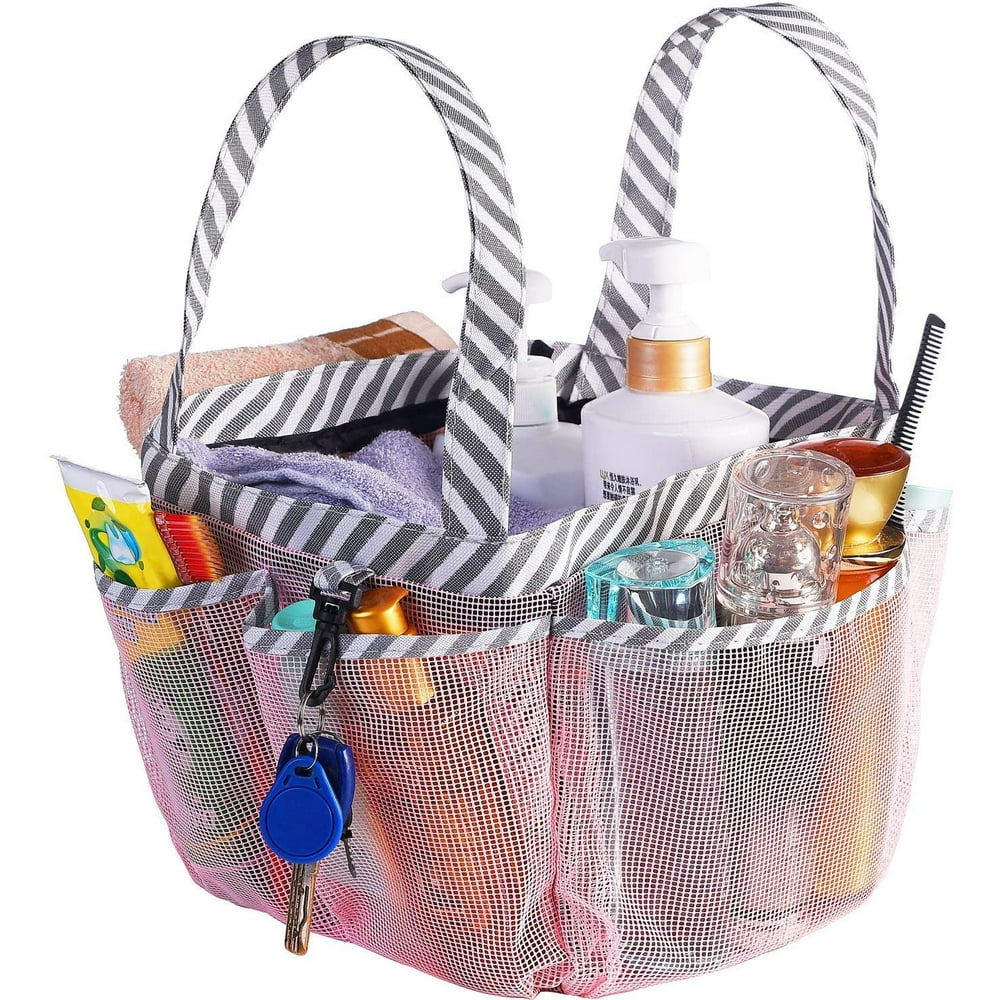 Haundry Portable Mesh Shower Caddy, 8 Basket Tote for Bathroom College Dorm, Large Shower Caddy