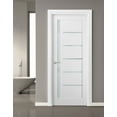 thumbnail image 3 of Pantry Kitchen Lite Door 36 x 96 with Hardware | Quadro 4088 White Silk with Frosted Opaque Glass | Single Panel Frame Trims | Bathroom Bedroom Sturdy Doors, 3 of 6