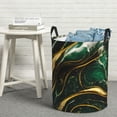 thumbnail image 5 of Laundry Basket, Green Marble Waterproof Laundry Hamper with Padded Handles, Clothes Hamper for Laundry, Bedroom, Dorm, Towels, Laundry Bin Easy Storage, 5 of 6