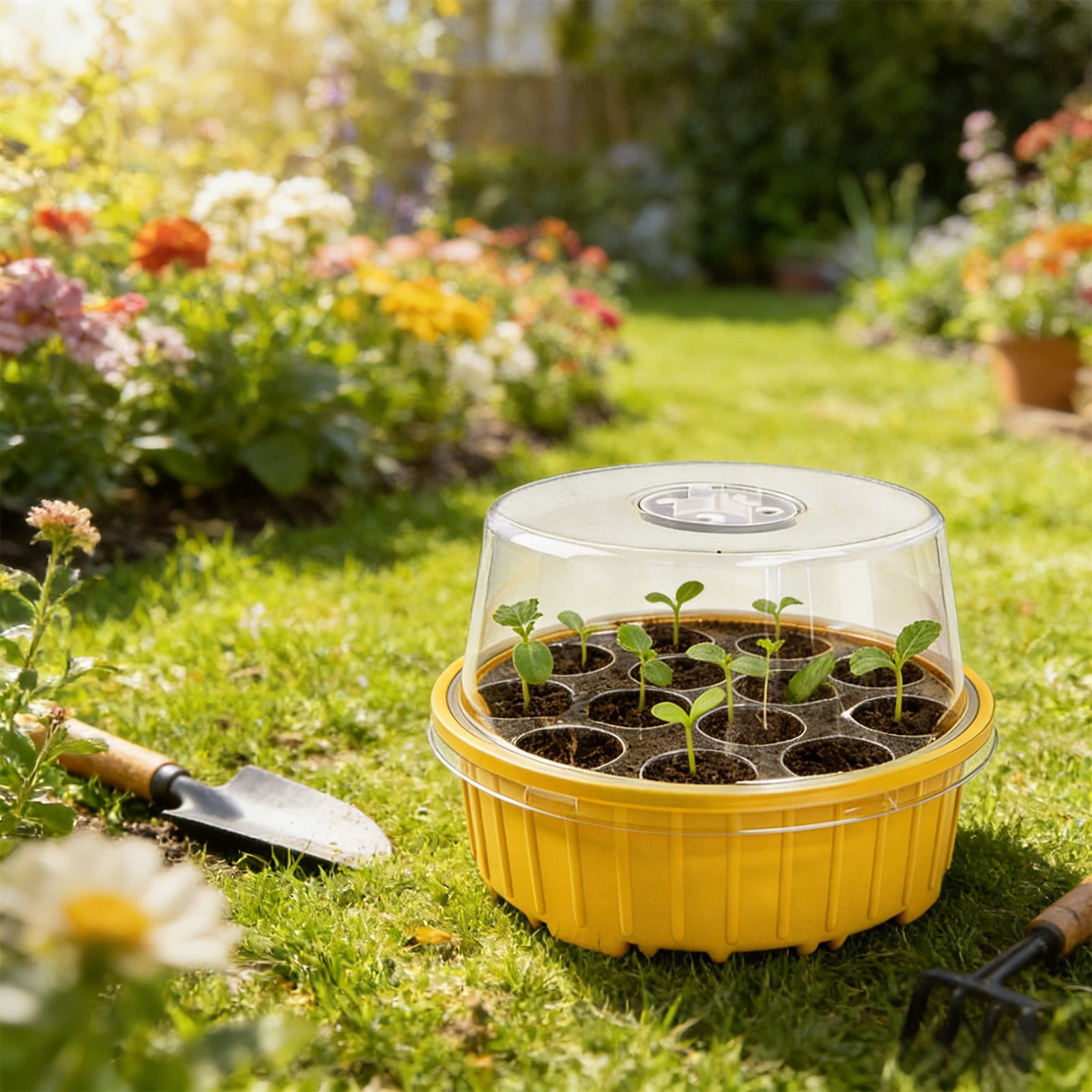 Weloille Seed Starter Kit with Adjustable Ventilation, Plastic Plant Cultivation Tray Set in Assorted Colors, Reusable and Breathable for Home Gardening,