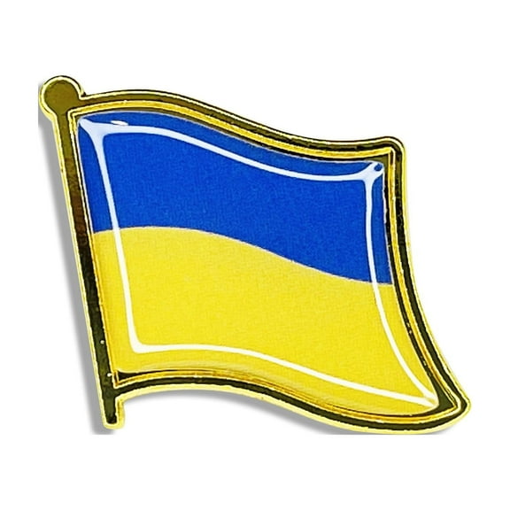 Ukraine Flag Pin, Thick Raised Epoxy Resin Lapel Pin - Officially Licensed Originals, 1.18" x 1.02"