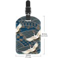 thumbnail image 6 of Square 2Pack PU Leather Cranes Animal Cruise Luggage Tag with Privacy Cover and Name ID Tag for Travel Handbags Backpacks Luggage Tags, 6 of 6