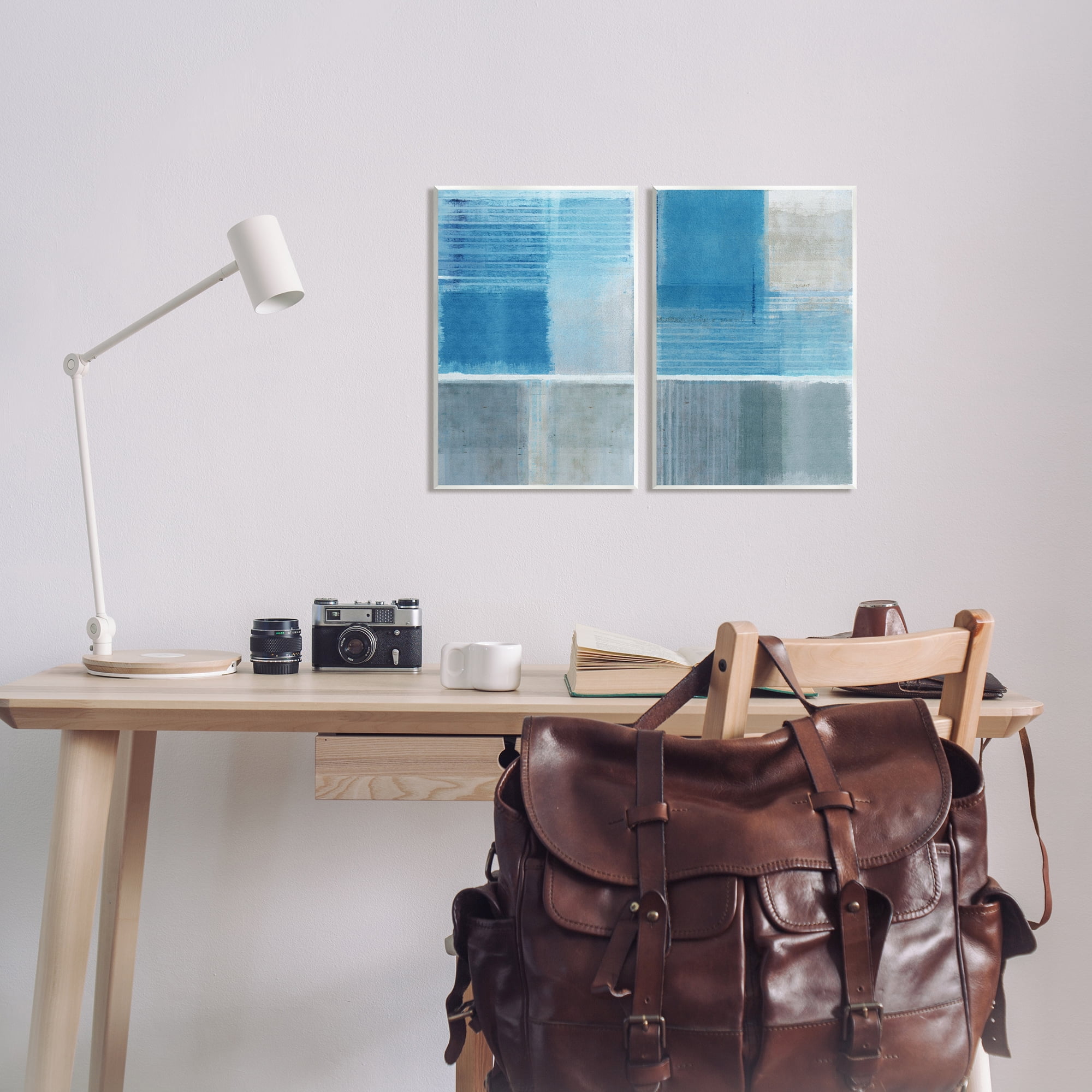 Stupell Industries Blue Rustic Abstraction Abstract Painting Unframed Art Print Wall Art, 10 x 15