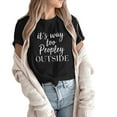 thumbnail image 1 of Gibobby Blusa Casual de Mujer Camiseta manga corta con cuello redondo para mujer It's Way Too Peopley Outside Camiseta con estampado letras diver(Negro,M), 1 of 4