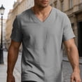 thumbnail image 6 of Aofany Big and Tall T Shirts for Men Summer Short Sleeve V Neck Tops Classic Casual Soft Cotton Linen Basic Tee Shirts, 6 of 6