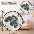 thumbnail image 2 of CURLYOOT Monster Truck 5.2ft Round Rug for Living Room, Large Washable Area Rug, Non Slip Floor Mat Cartoon Car Indoor Rugs for Bedroom, Dining Room, Offices, Entryway, 2 of 7