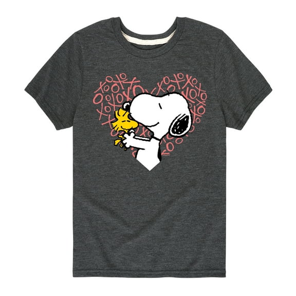 Peanuts - Snoopy Woodstock Xo Heart  - Toddler And Youth Short Sleeve Graphic T-Shirt